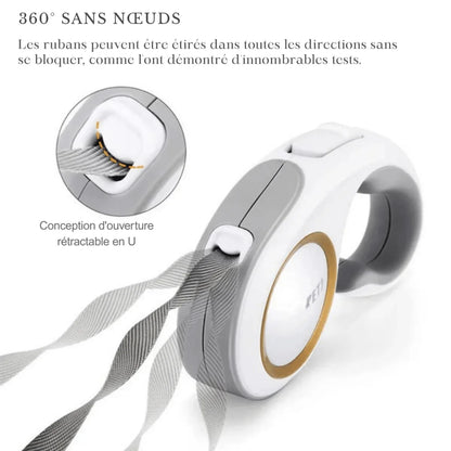 CanicheFlex | Laisse rétractable automatique - Rondor