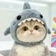 Chapeau requin pour chat en polaire grise - un déguisement plein de charme