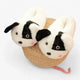 Chausson Chien Peluche Blanc Noir