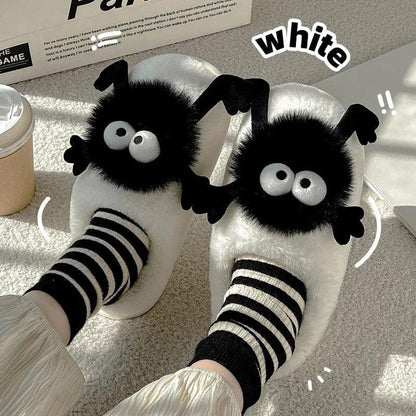 Chausson Peluche Kawaii Monstre Noir - Rondor