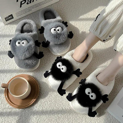 Chausson Peluche Kawaii Monstre Noir - Rondor