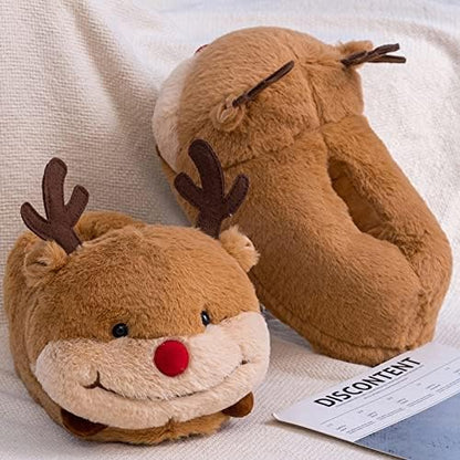 Chausson Renne Peluche Nez Rouge - Rondor