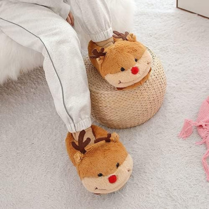Chausson Renne Peluche Nez Rouge - Rondor