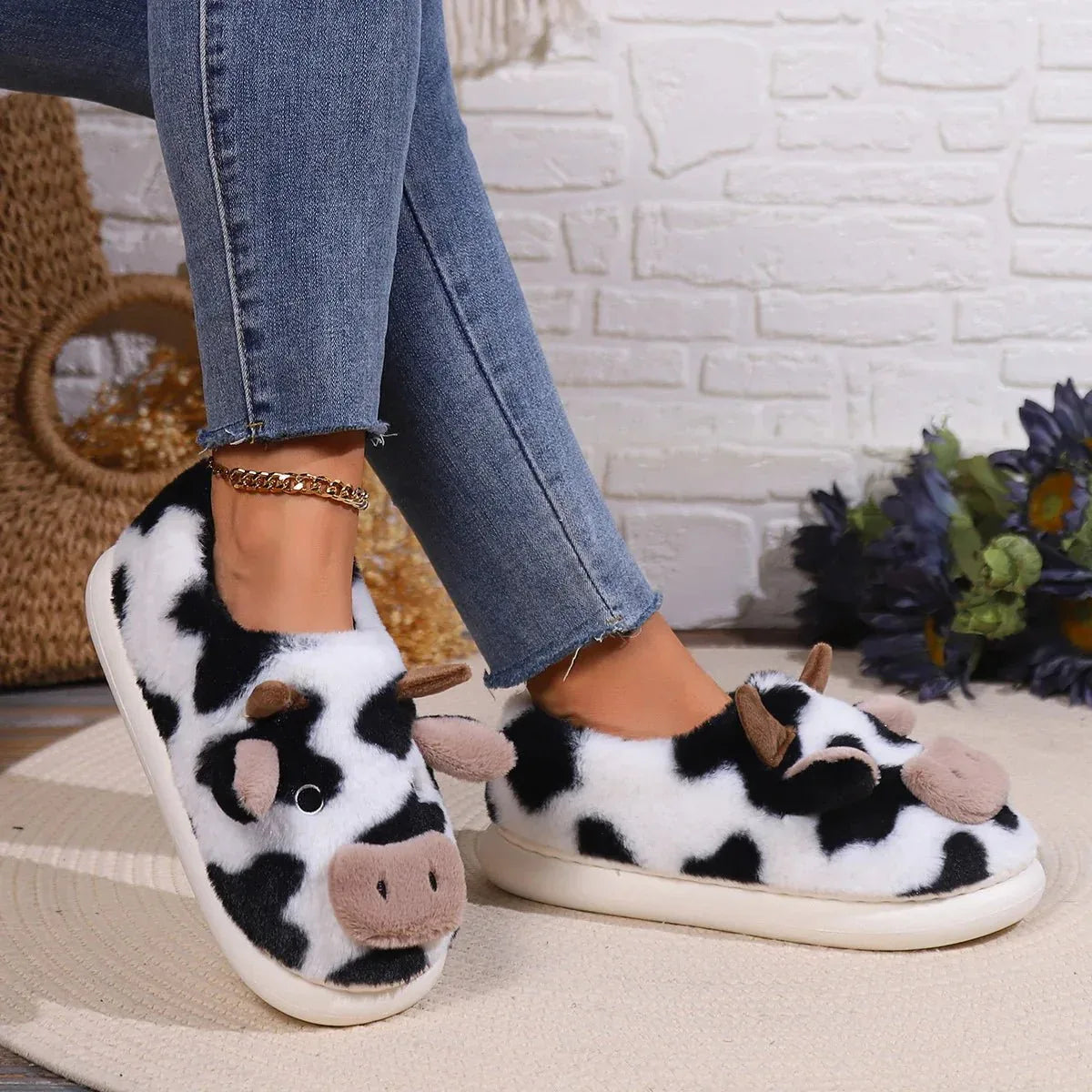 Chausson Vache Fluffy - Rondor
