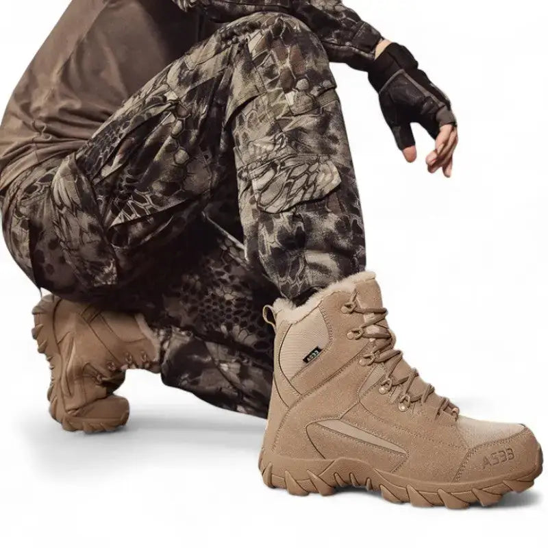 Chaussure homme grand froid à tige haute fourrée
