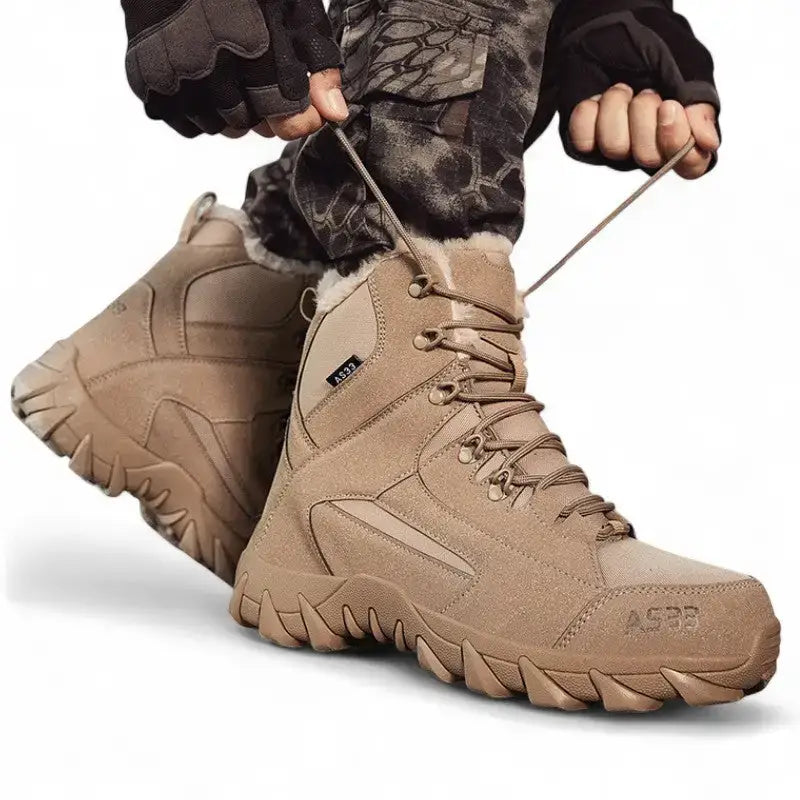 Chaussure homme grand froid à tige haute fourrée