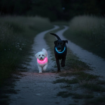Collier LED pour chien - Visibilité Nocturne