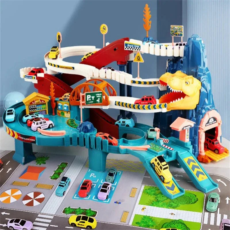 Circuit de Course Puzzle Aventure – Tapis de Jeu de Voiture à Encastrer pour Enfants - Rondor