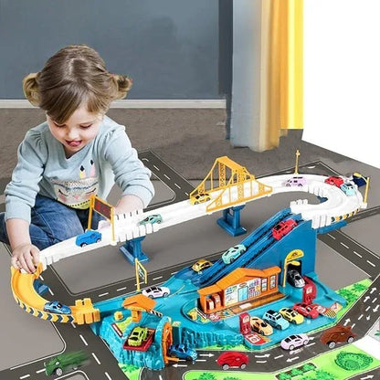 Circuit de Course Puzzle Aventure – Tapis de Jeu de Voiture à Encastrer pour Enfants - Rondor