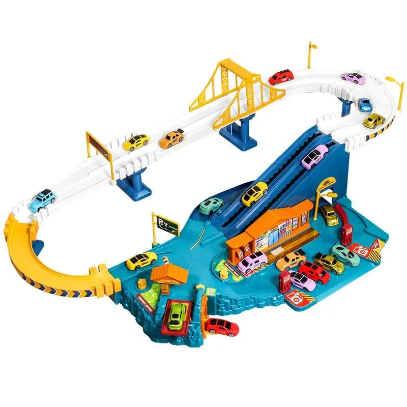 Circuit de Course Puzzle Aventure – Tapis de Jeu de Voiture à Encastrer pour Enfants - Rondor