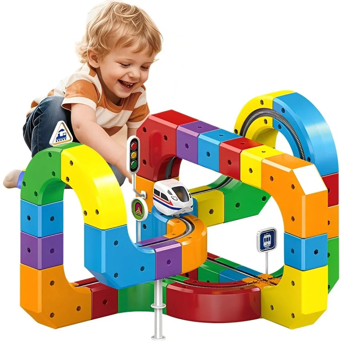 Circuit de Train Magnétique 3D – Jouet STEM Créatif & Éducatif pour Enfants | RONDOR - Rondor
