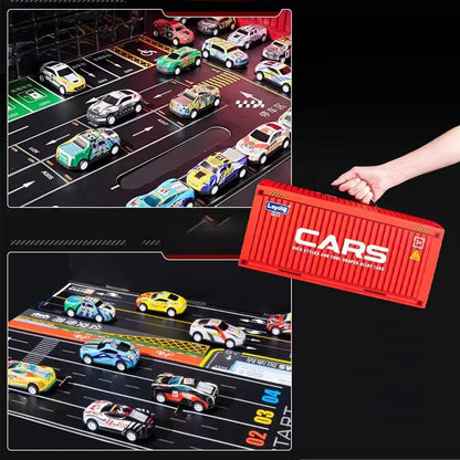 Coffret 48 Mini Voitures à Rétrofriction avec Garage Intégré - Rondor