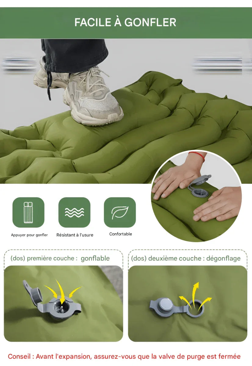 ConfortZen — Matelas gonflable léger, confortable et facile à gonfler - Rondor