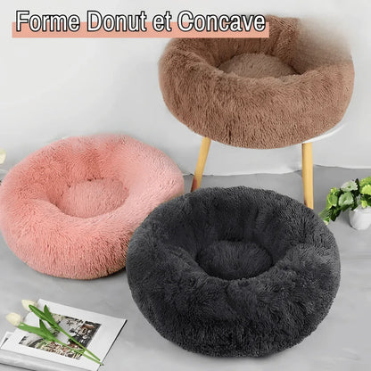Coussin pour Chien et Chat - En forme Donut Rond, Apaisant, Déhoussable et Lavable | JuJuDonutDelight™ - Rondor