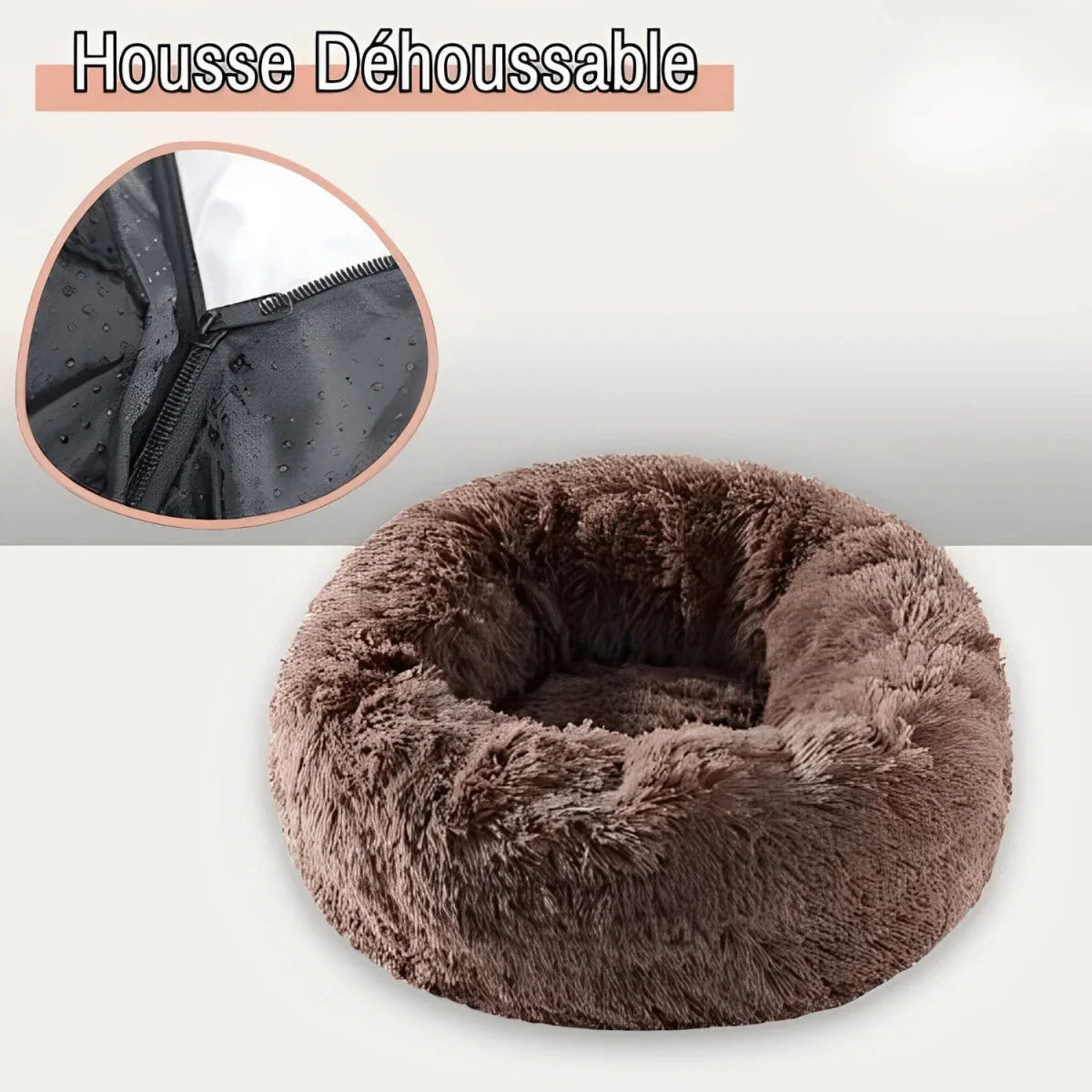 Coussin pour Chien et Chat - En forme Donut Rond, Apaisant, Déhoussable et Lavable | JuJuDonutDelight™ - Rondor