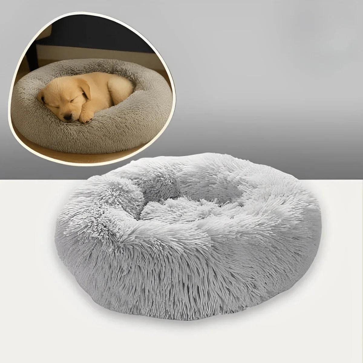Coussin pour Chien et Chat - En forme Donut Rond, Apaisant, Déhoussable et Lavable | JuJuDonutDelight™ - Rondor