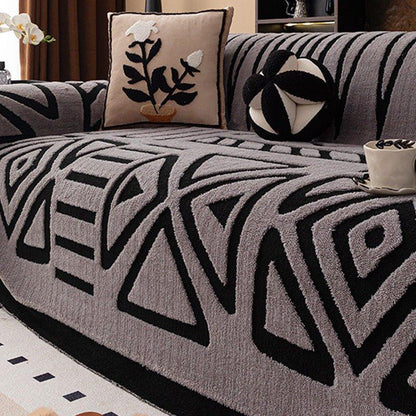 Couvre - canapé en peluche - Couverture extra épaisse et antidérapante avec bords élastiques pour l'automne et l'hiver - Rondor