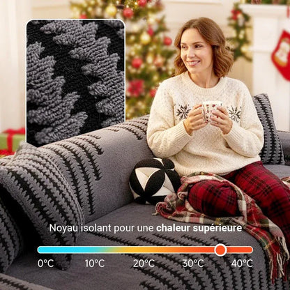 Couvre - canapé en peluche - Couverture extra épaisse et antidérapante avec bords élastiques pour l'automne et l'hiver - Rondor