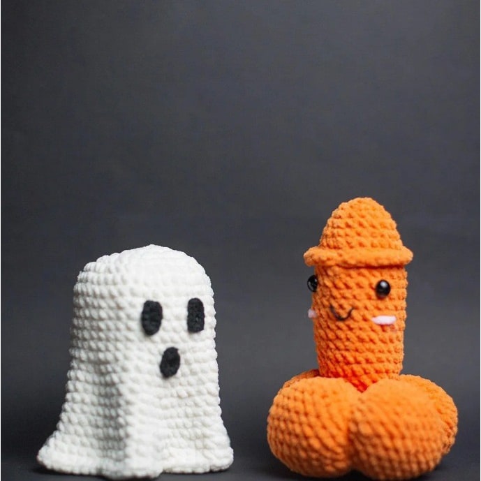 Crochet Halloween Gag Plush with Removable Ghost Cover