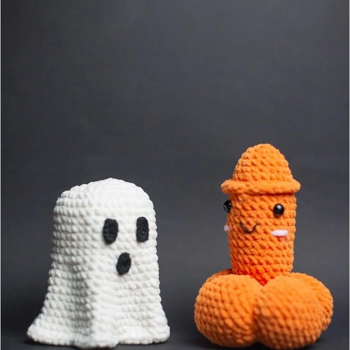 Crochet Halloween Gag Plush with Removable Ghost Cover