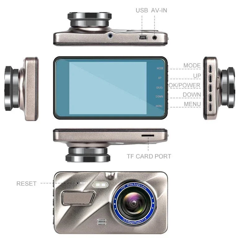 Dashcam Sans Fil 1080P - Vision Nocturne Avant et Arrière - Rondor