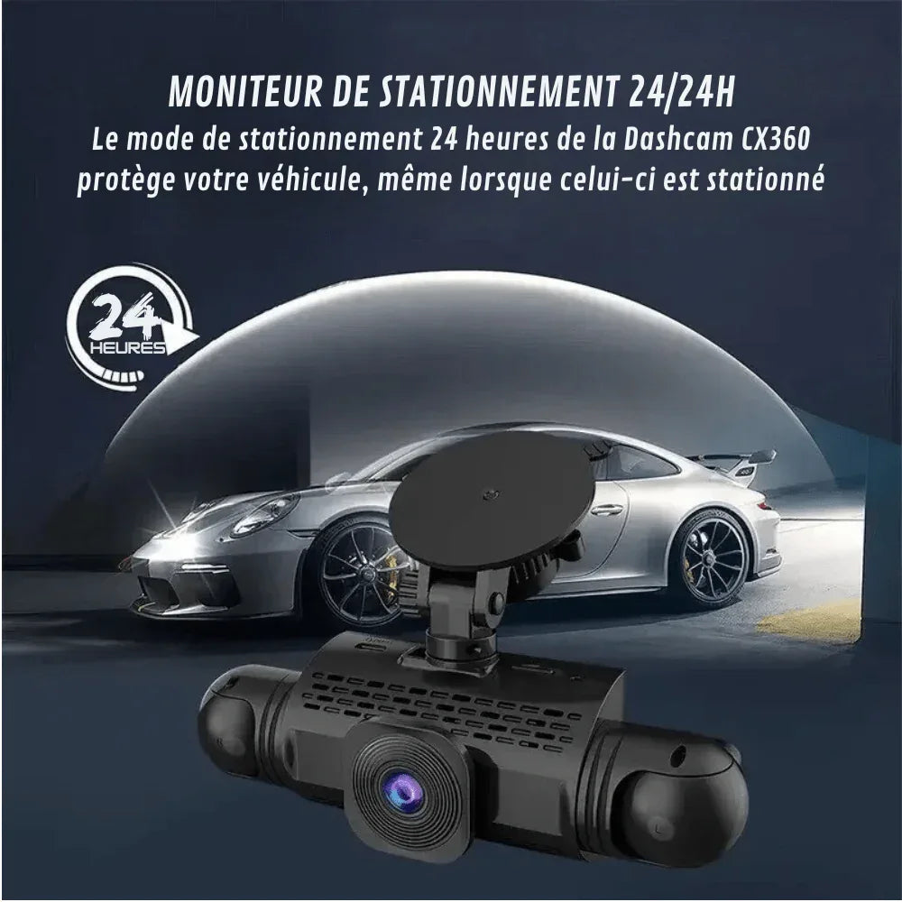Dashcam Voiture 360°| DashGard Pro CX360 | Surveillance Totale® | RONDOR - Rondor