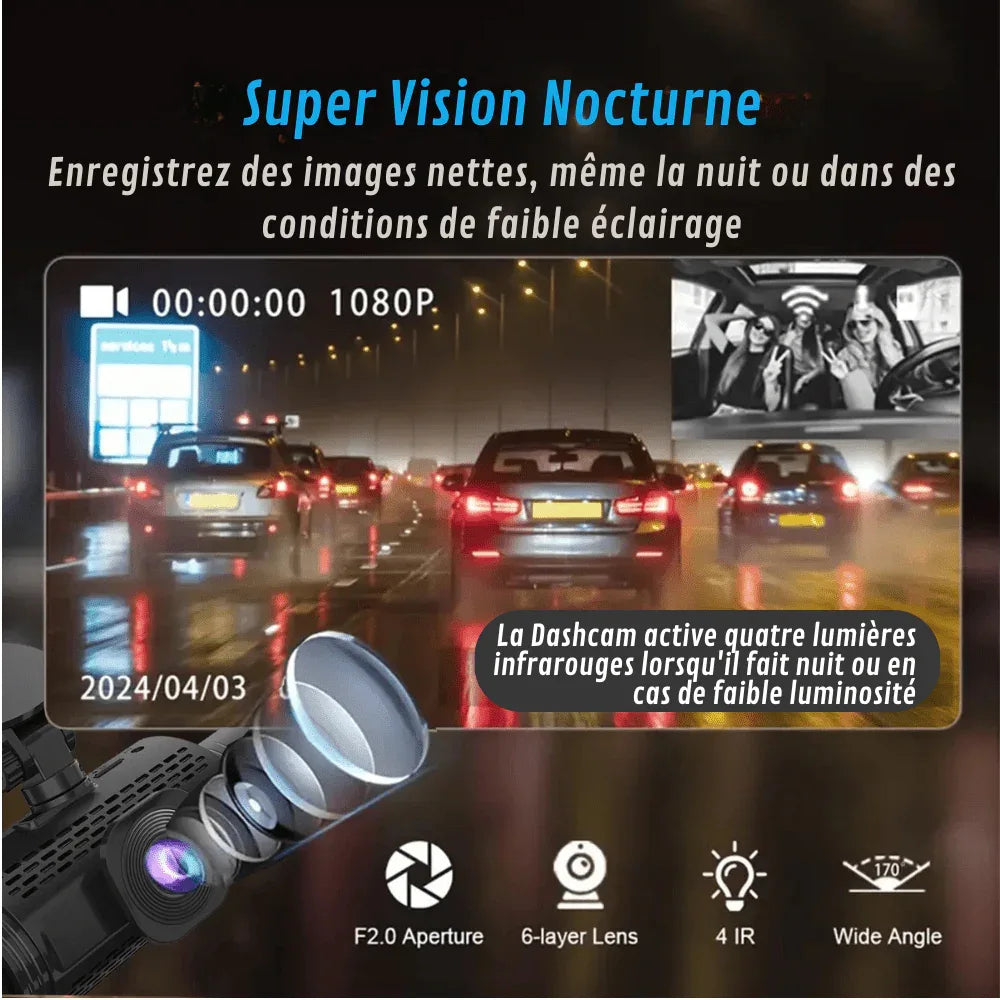 Dashcam Voiture 360°| DashGard Pro CX360 | Surveillance Totale® | RONDOR - Rondor