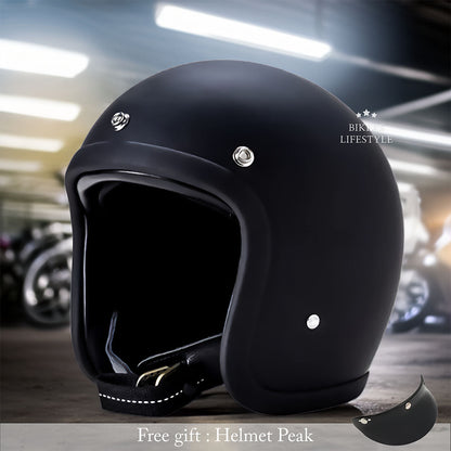 Vintage Low Profile Motorcycle Helmet DOT and ECE Certified