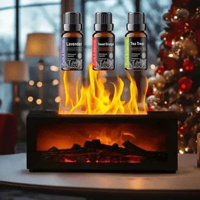 Diffuseur d’arômes effet flamme (3 flacons d’huiles essentielles inclus) - Rondor