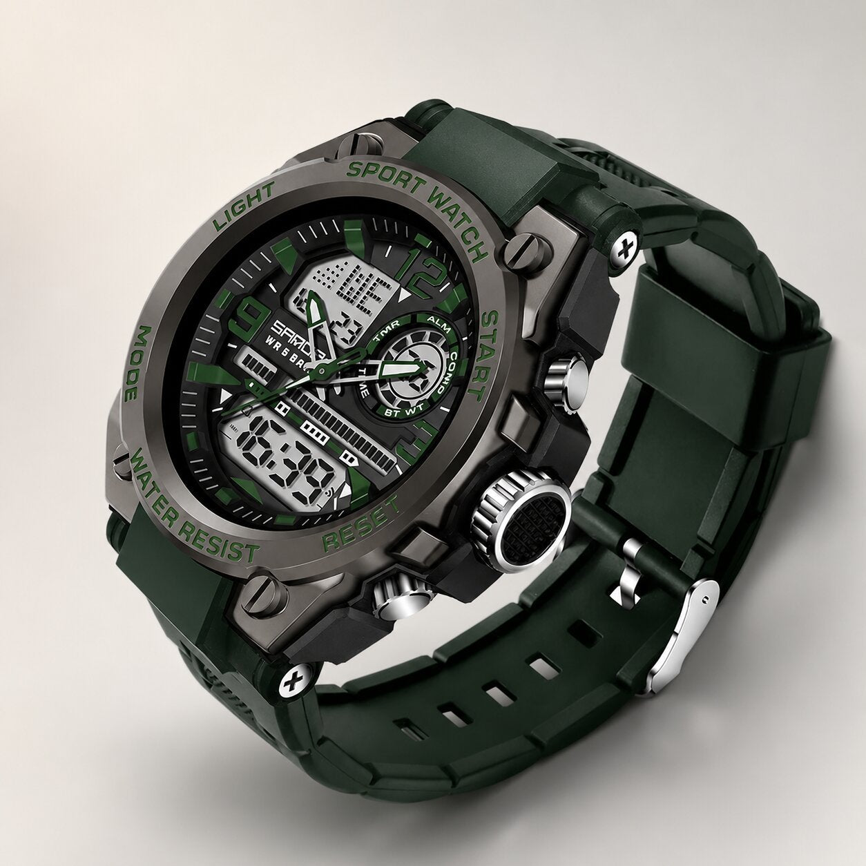 Analog-Digital Sportuhr für Herren | Chronostahl