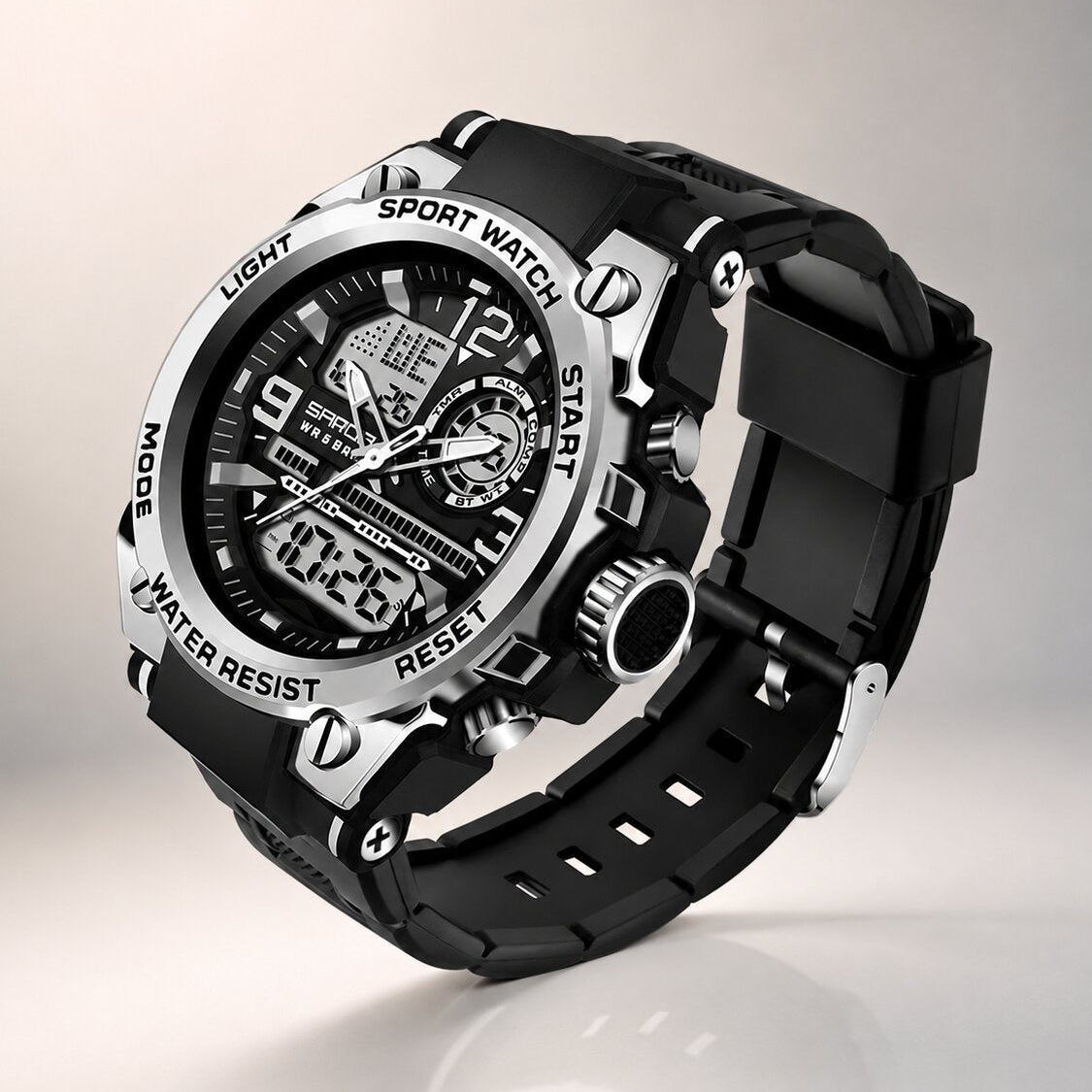 Analog-Digital Sportuhr für Herren | Chronostahl