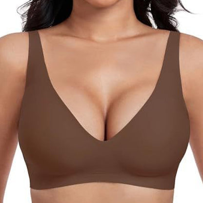 Soutiens-gorge sans armatures Jelly pour femmes, confortables, soutiens-gorge push-up, bralettes sans coutures, soutiens-gorge T-shirt à décolleté profond en V, soutiens-gorge de tous les jours