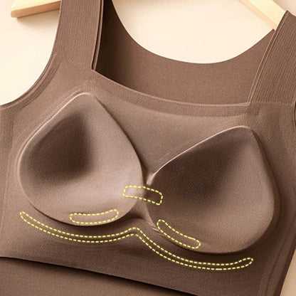Débardeurs à col en U pour femme avec soutien-gorge intégré