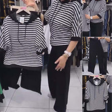 Ensemble Femme Rayé avec Capuche et Pantalon Fluide – Confort Chic du Quotidien - Rondor