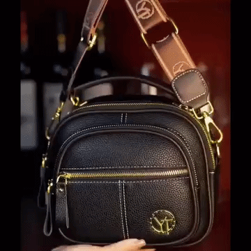 Sac classique multi-compartiments à bandoulière large et ajustable en cuir