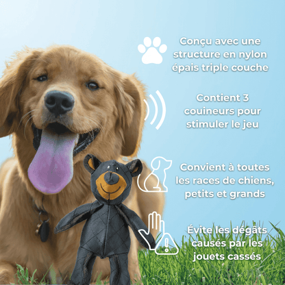 Jouet Indestructible pour Grands Mâchouilleurs | Unbreaka-Bear pour Chiens | Jouet Résistant pour Chiens Agités et Actifs