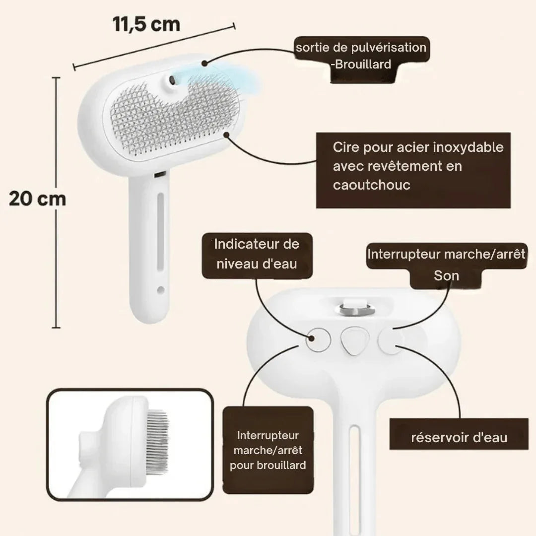 FurMist™ – Brosse professionnelle pour chiens et chats - Rondor