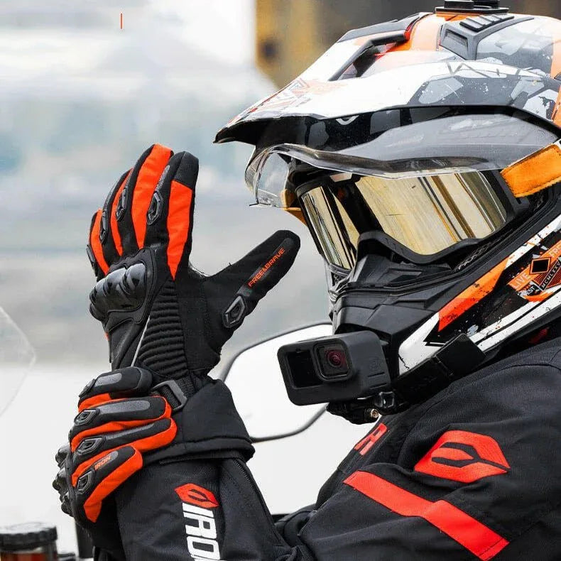 Gants de Moto Imperméables pour Hiver – Gants Isolants avec Coque de Protection - Rondor