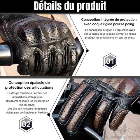 Gants de Motocross Vintage en Cuir - Rondor
