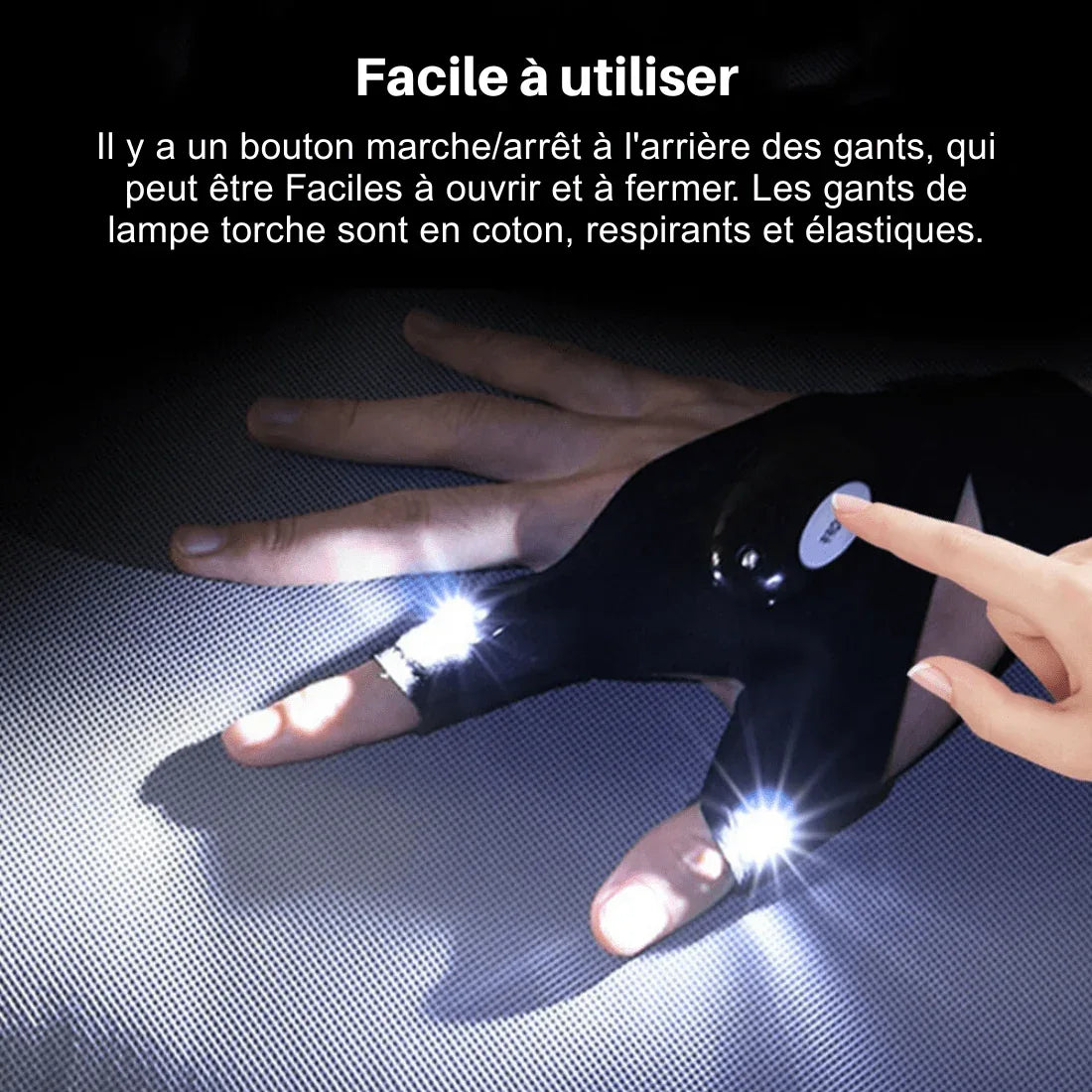 Gants Lumineux pour Pêche, Camping et Activités Extérieures - Rondor