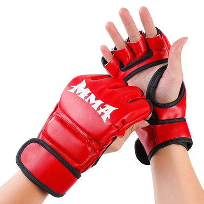 Gants MMA - Gants Hommes et Femmes - Gants en Cuir sans Doigts Combats - Rondor