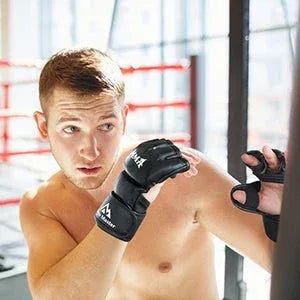 Gants MMA - Gants Hommes et Femmes - Gants en Cuir sans Doigts Combats - Rondor
