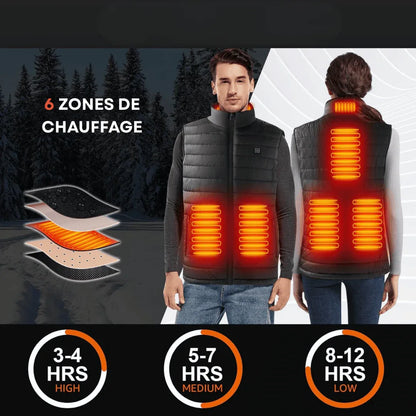 Gilet Chauffant Unisexe | Léger, Déperlant & Chaleur Réglable sur 3 Niveaux - Rondor
