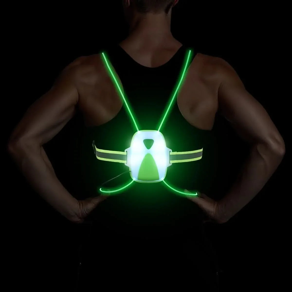 Gilet de sécurité lumineux ReflectGlow LED - Gilet lumineux ajustable pour le jogging et les activités de plein air - Rondor