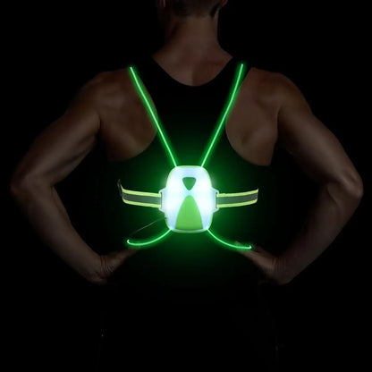 Gilet de sécurité lumineux ReflectGlow LED - Gilet lumineux ajustable pour le jogging et les activités de plein air - Rondor