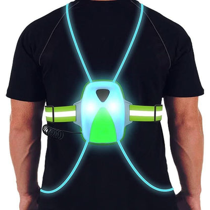Gilet de sécurité lumineux ReflectGlow LED - Gilet lumineux ajustable pour le jogging et les activités de plein air - Rondor