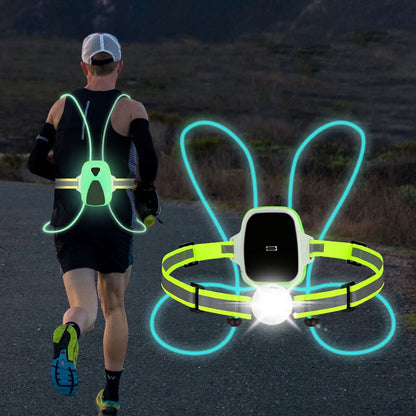 Gilet de sécurité lumineux ReflectGlow LED - Gilet lumineux ajustable pour le jogging et les activités de plein air - Rondor