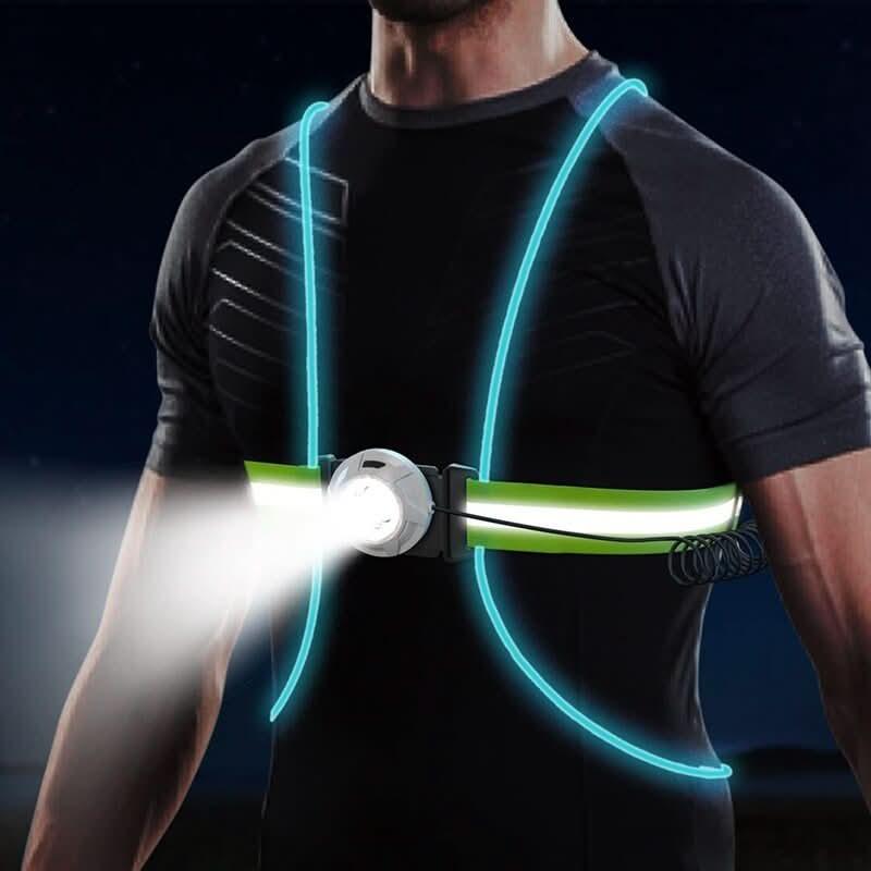 Gilet de sécurité lumineux ReflectGlow LED - Gilet lumineux ajustable pour le jogging et les activités de plein air - Rondor