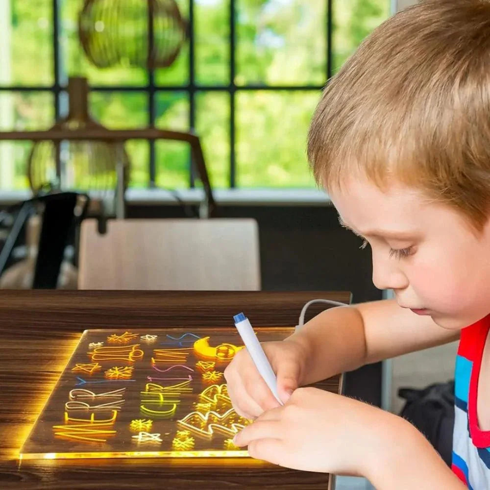 GlowCraft | Table de dessin LED pour enfants – Pour un divertissement créatif et éducatif pendant les vacances - Rondor