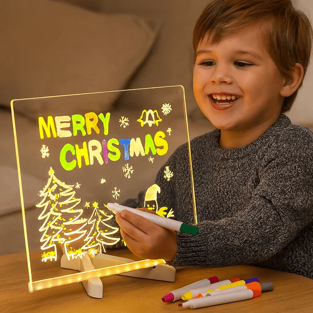 GlowCraft | Table de dessin LED pour enfants – Pour un divertissement créatif et éducatif pendant les vacances - Rondor